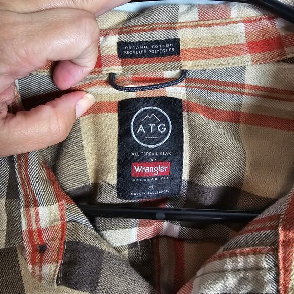 Wrangler ATG Regular Fit Flannel Elbow Patch-Plaid-Men's XL‎ - Picture 3 of 7